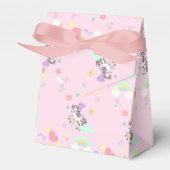 ピンクのユニコーン魔法の王女のガーリー誕生日の子供 フェイバーボックス (正面サイド)