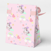ピンクのユニコーン魔法の王女のガーリー誕生日の子供 フェイバーボックス (裏面サイド)