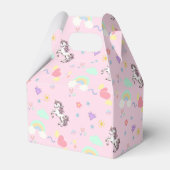 ピンクのユニコーン魔法の王女のガーリー誕生日の子供 フェイバーボックス (正面サイド)