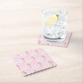 ピンクのユニコーン魔法の王女のガーリー誕生日の子供 ペーパーコースター (インサイチュ)