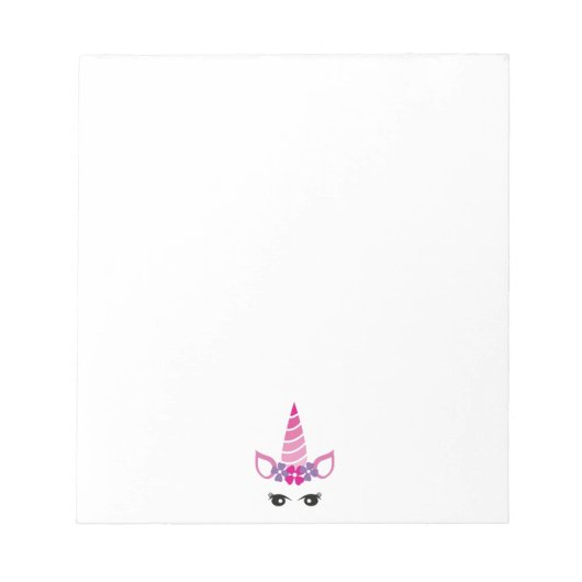 ピンクのユニコーン ノートパッド (正面)