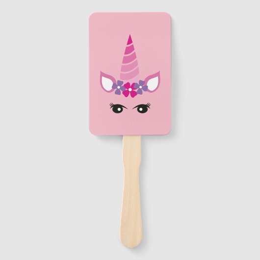 ピンクのユニコーン ハンドファン (正面)