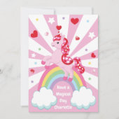 ピンクのユニコーン バレンタインデー 子供教室 フラット シーズンカード (正面)