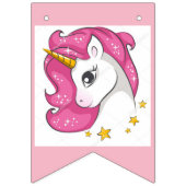 ピンクのユニコーン バンティングフラッグ (第2の旗)