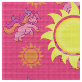 ピンクのユニコーン ファブリック (クローズアップ)