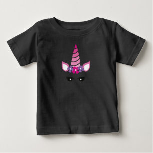 ピンクのユニコーン ベビーTシャツ
