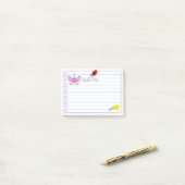 ピンクのユニコーン&レインボー射撃、 発砲スター4" x 3" ポストイット (デスク上)