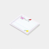 ピンクのユニコーン&レインボー射撃、 発砲スター4" x 3" ポストイット (アングル)