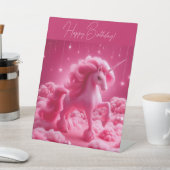 ピンクのユニコーン 台座サイン (インサイチュ)