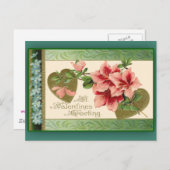 ピンクのユリのバレンタインのグリーティングカード シーズンポストカード (正面/裏面)