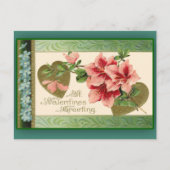 ピンクのユリのバレンタインのグリーティングカード シーズンポストカード (正面)