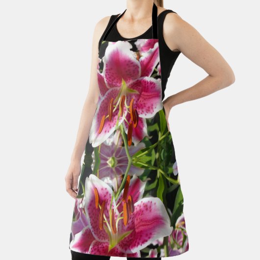 ピンクのユリのピンクのフローラピンクの花の熱帯花 エプロン (インサイチュ)