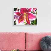 ピンクのユリのピンクのフローラピンクの花の熱帯花 キャンバスプリント (インサイチュ (リビング))