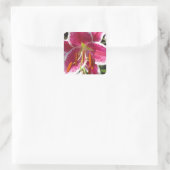 ピンクのユリのピンクのフローラピンクの花の熱帯花 スクエアシール (バッグ)