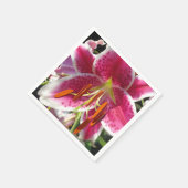 ピンクのユリのピンクのフローラピンクの花の熱帯花 スタンダードカクテルナプキン (角)