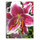 ピンクのユリのピンクのフローラピンクの花の熱帯花 ノートブック (正面)