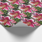 ピンクのユリのピンクのフローラピンクの花の熱帯花 ラッピングペーパー (角)