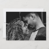 ピンクのユリの植物画カスタム写真ウェディング 招待状 (裏面)
