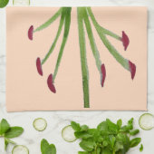 ピンクのユリの水の色の花モダンのフローラアート キッチンタオル (折り畳み)