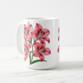 ピンクのユリの花束 コーヒーマグカップ (正面左)