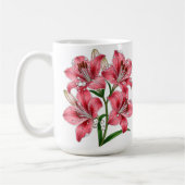 ピンクのユリの花束 コーヒーマグカップ (左)