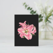 ピンクのユリの花束 ポストカード (スタンド正面)
