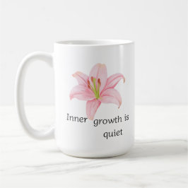 ピンクのユリの花 内面の成長 励まし コーヒーマグカップ