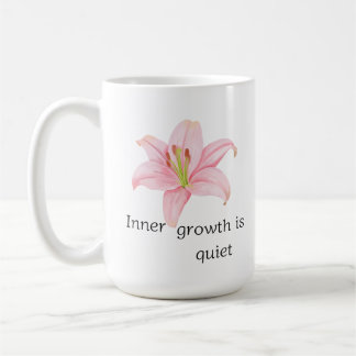 ピンクのユリの花 内面の成長 励まし コーヒーマグカップ