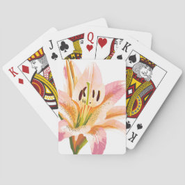 ピンクのユリの花 | 水彩フローラ絵を描ズ トランプ