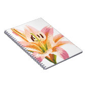 ピンクのユリの花 | 水彩花卉画 ノートブック (右側)