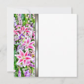 ピンクのユリの葬儀のお知らせ 招待状 (裏面)