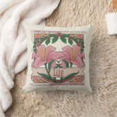 ピンクのユリビクトリアンの花の友情の賛美 クッション (ブランケット)