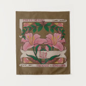 ピンクのユリビクトリアンの花の友情の賛美 タペストリー (正面)