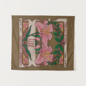 ピンクのユリビクトリアンの花の友情の賛美 タペストリー (正面(横))