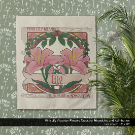 ピンクのユリビクトリアンの花の友情の賛美 タペストリー