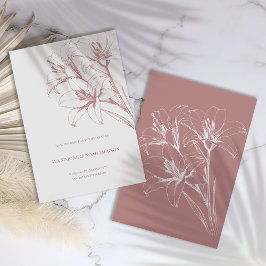 ピンクのユリ結婚の輪郭 セーブザデート