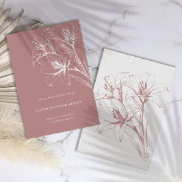 ピンクのユリ結婚の輪郭 セーブザデート