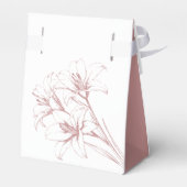 ピンクのユリ結婚の輪郭 フェイバーボックス (裏面サイド)