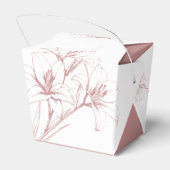 ピンクのユリ結婚の輪郭 フェイバーボックス (裏面サイド)