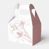 ピンクのユリ結婚の輪郭 フェイバーボックス (裏面サイド)