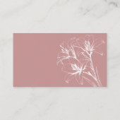 ピンクのユリ結婚の輪郭 プレイスカード (裏面)