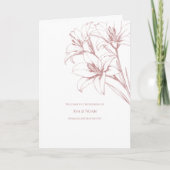 ピンクのユリ結婚の輪郭 プログラム (正面)