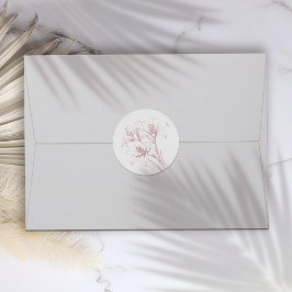 ピンクのユリ結婚の輪郭 ラウンドシール