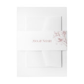 ピンクのユリ結婚の輪郭 招待状ベリーバンド (正面例)