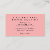 ピンクのユリ花の名刺 名刺 (裏面)