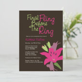 ピンクのユリ　結婚前の最後のひととき招待状 招待状 (スタンド正面)