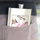 ピンクのユリ |繊細なピンクのユリの銀色の花 フラスク (インサイチュ)