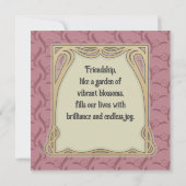 ピンクのユリ - 花の意味 友情 グリーティングカード (裏面)