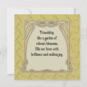 ピンクのユリ – 花は友情のグリーティングカードを意味 (裏面)