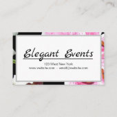 ピンクのユリ |黒に繊細なピンクのユリの花 名刺 (裏面)